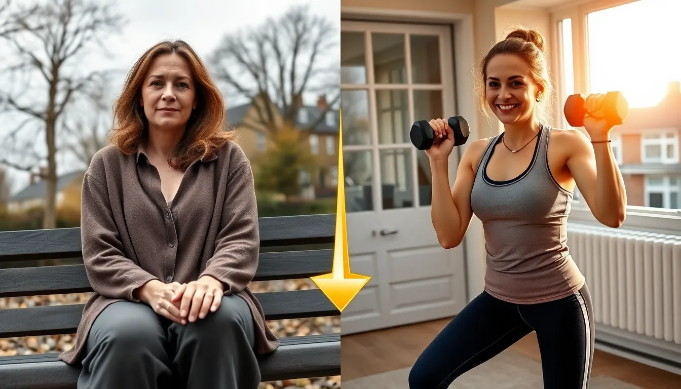 UK woman's body transformation journey combining Tirzepatide treatment with regular strength training and exercise"